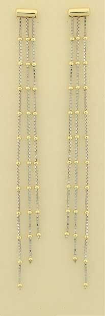 GWT WHITE BOX/BEAD 3 STRAND DROPS