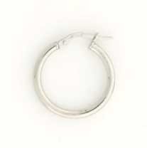 GWT 20x2mm WHITE PLAIN CREOLE HOOPS