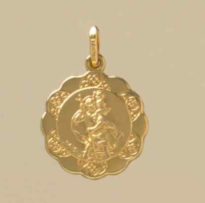 GWT 18mm FANCY HOLLOW ST CHRISTOPHER