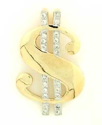 GWT CZ SET DOLLAR SIGN PENDANT