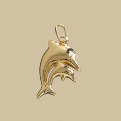 GWT 2 COLOUR MOTHER/BABY DOLPHIN CHARM