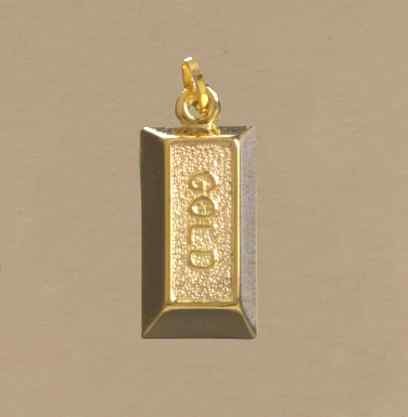 GWT HOLLOW GOLD INGOT PENDANT         -