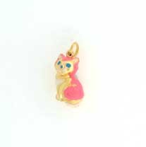 GWT ENAMEL SITTING CAT CHARM