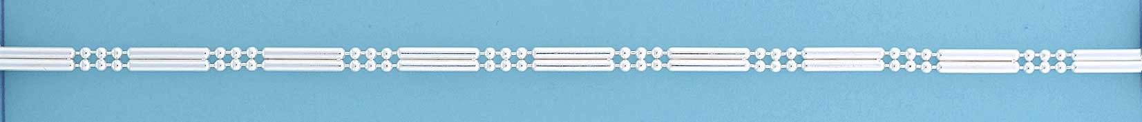 SWT 7in TWO ROW BEADS+BAR BRACELET