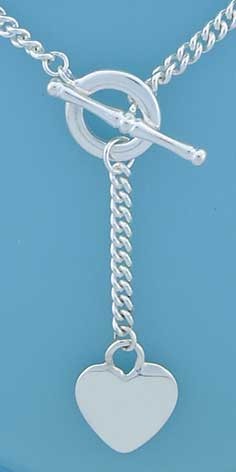 SWT 18" SOLID CURB TIF HEART CHAIN
