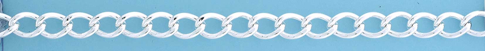 SWT 8" 8mm OPEN LINK ROUND CURB BRACELET