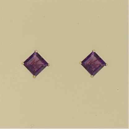 GPC 5mm SQUARE AMETHYST STUDS