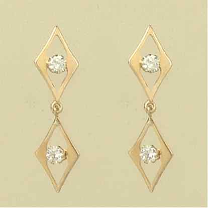 GPC CZ DIAMOND SHAPE STUDS/DIAMOND DROPS