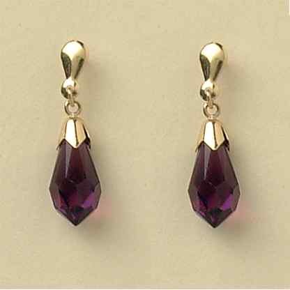 GPC CAPPED TEARDROP PURPLE CRYSTAL DROP=