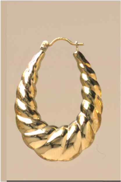 GPC LGE RIBBED CREOLE EARRING