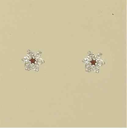 GPC GARNET/CZ SMALL CLUSTER STUDS