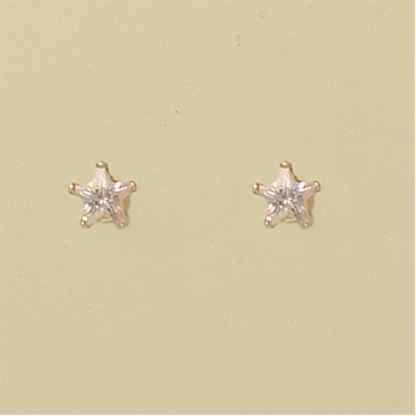 GPC 5mm CZ CLAW SET STAR STUDS-PINK