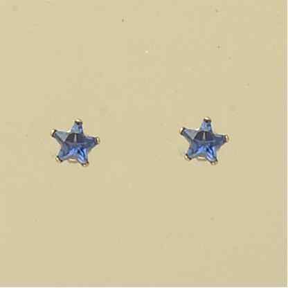 GPC 5mm COLOUR CZ STAR STUDS-TANZANITE