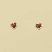 GPC 3MM RUB SET GARNET HEART STUD