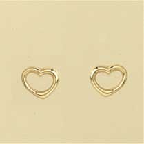 GPC  9mm GOLD TIF HEART STUDS          =