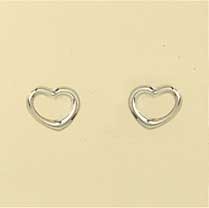 GPC  8mm WHITE GOLD TIF HEART STUDS    =