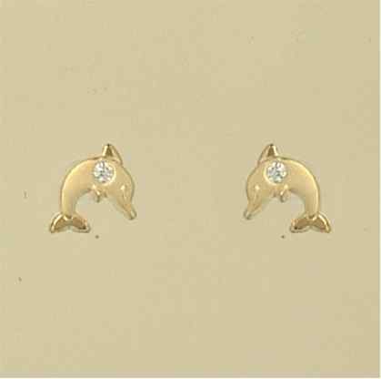 GPC SMALL CZ SET DOLPHIN STUDS         =