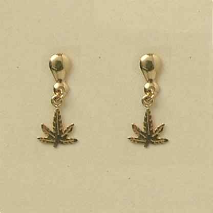 GPC CANNABIS LEAF DROP EARRING