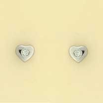 GPC 2mm CZ SET 5mm WHITE HEART STUDS