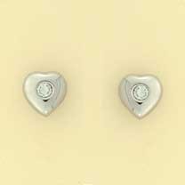 GPC 3mm CZ SET 7mm WHITE HEART STUDS