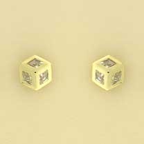 GPC 8mm CZ CUBE ILLUSION STUDS