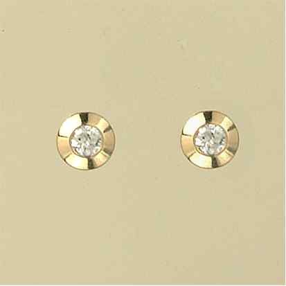 GPC 4mm CZ IN 7mm BEVEL EDGE STUD      =