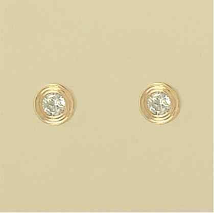 GPC 4mm CZ SET 7mm GROOVED RIM STUDS