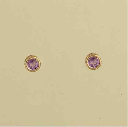 GPC 4mm AMETHYST RUB SET STUDS