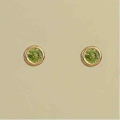 GPC 5MM PERIDOT RUB SET STUD           =