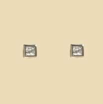 GPC WHITE GOLD 5mm SQUARE CZ STUDS
