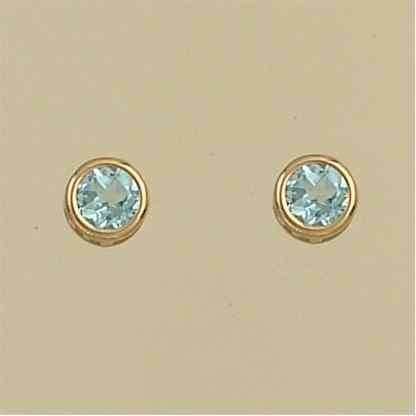 GPC 6mm ROUND BLUE TOPAZ STUDS
