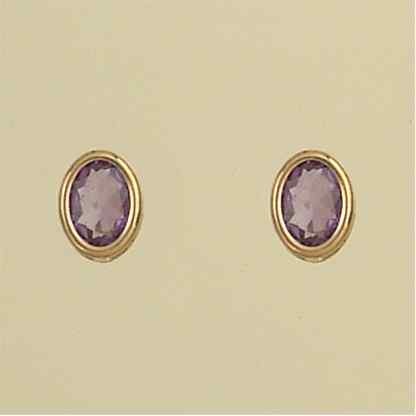 GPC 8x6mm OVAL AMETHYST STUDS