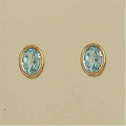 GPC 8x6mm OVAL BLUE TOPAZ STUDS