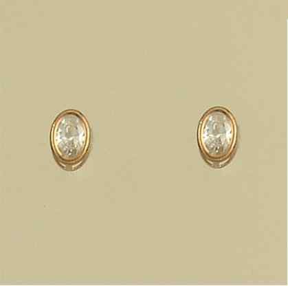 GPC 6x4mm OVAL CZ RUBSET STUDS