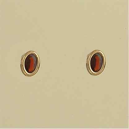 GPC 6x4mm OVAL GARNET STUDS            =