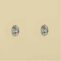 GPC 6x4mm OVAL RUBSET CZ COL STUDS-BLUE=