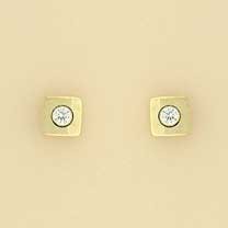 GPC 3mm CZ SET 6mm SQUARE POLISHED STUD=