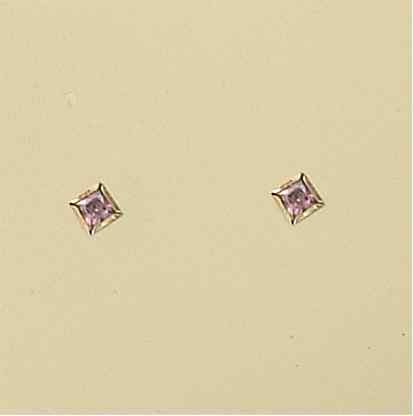 GPC 3mm SQUARE CZ RUBSET STUDS         =