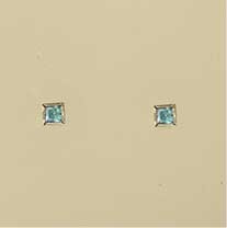 GPC 3mm SQUARE COL.CZ RUBSET STUDS-BLUE=