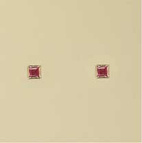 GPC 3mm SQUARE COL.CZ RUBSET STUDS-RED =