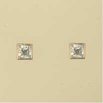 GPC 5mm SQUARE CZ RUBSET STUDS         =