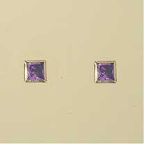 GPC 5mm SQUARE COL.CZ RUBSET STUDS-AMY =