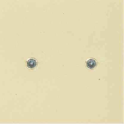 GPC 3MM RUBSET COLOR CZ STUD BLUE TOP  =