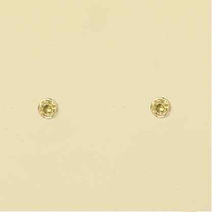 GPC 3MM RUBSET COLOR CZ STUD- PERIDOT  =