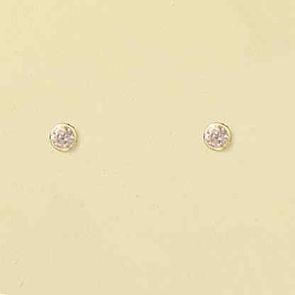 GPC 3MM RUBSET COLOR CZ STUD PINK      =