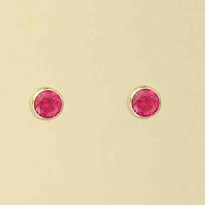 GPC 5MM RUBSET COLOR CZ STUD -RUBY