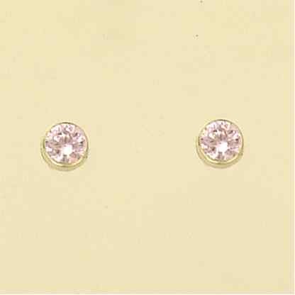 GPC 5MM RUBSET COLOR CZ STUD PINK      =