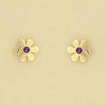 GPC AMETHYST SET 8mm DAISY STUDS