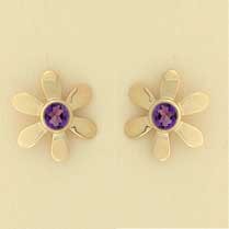 GPC AMETHYST SET FLOWER STUDS
