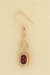 GPC OVAL GARNET CELTIC DROPS